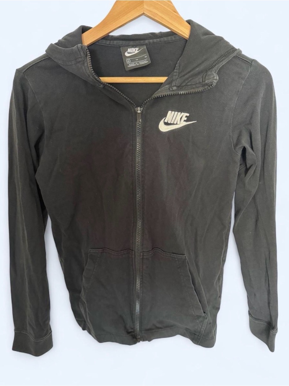 Vintage Nike Black Full-Zip Hoodie Jacket